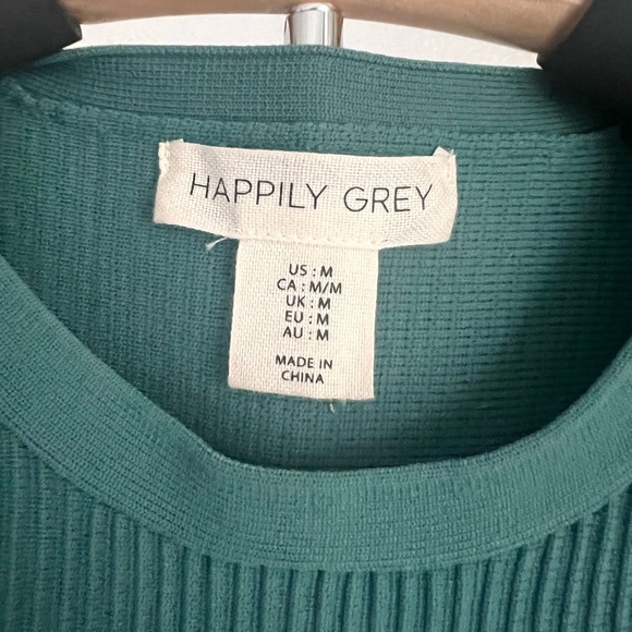 Teal Ribbed Women's Top - Picture 2 of 4